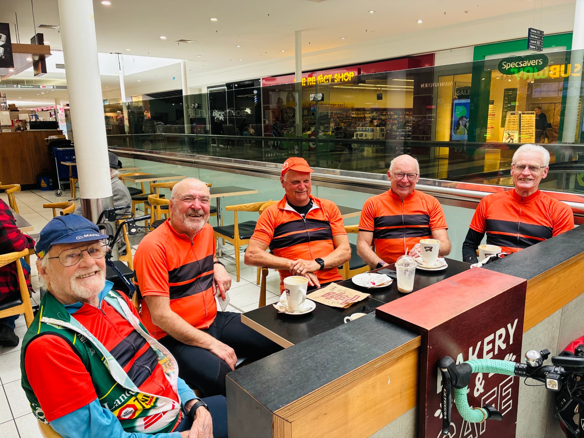 Wheeliebinners sharing a coffee stop